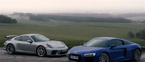 2018 Porsche 911 GT3 vs. Audi R8 V10 RWS Comparison Test Is an Autocar Battle - autoevolution