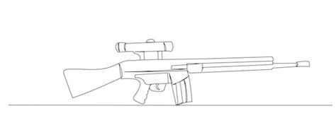 Premium Vector | Rifle line drawing on a white background vector