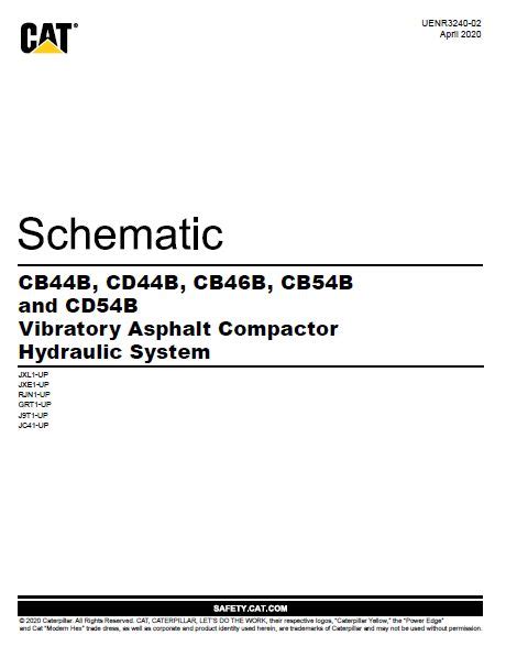 EN CAT Paving Compactor CB44B CD44B CB46B CB54B CD54B Vibratory Asphalt Hydraulic Schematic ...