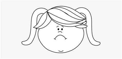 Black And White Sad Face Little Girl Clip Art - Clipart Black And White Angry Transparent PNG ...