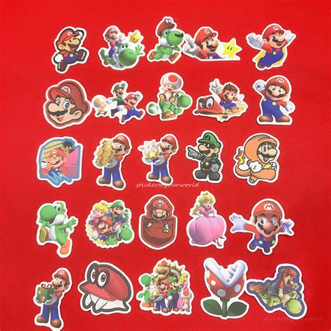 100PCS Super Mario Stickers Pack Waterproof Vinyl | Etsy