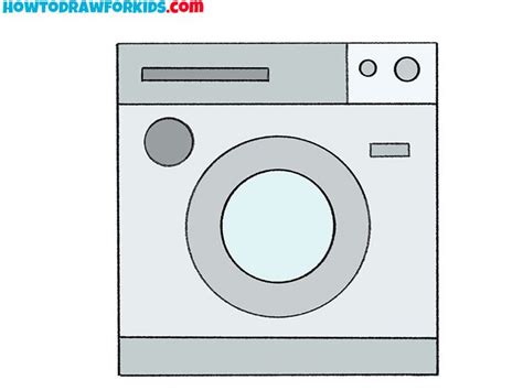 How to Draw a Washing Machine for Kids