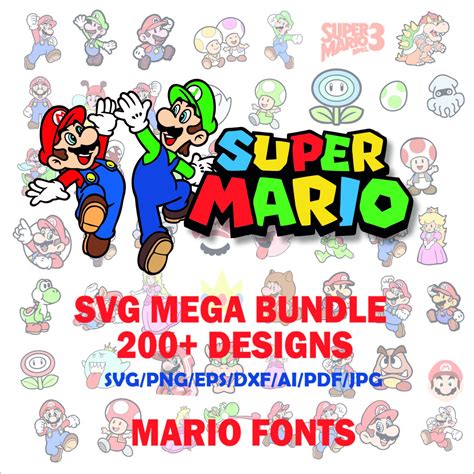 Super Mario Svg, Mario Svg, Mushroom Svg, Princess Peach Svg, Mario ...