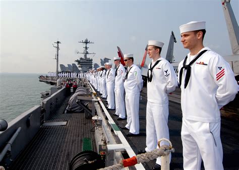 File:US Navy 090802-N-6720T-045 Sailors man the rails aboard the aircraft carrier USS George ...
