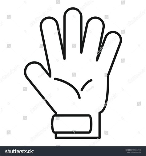 Soccer goalkeeper glove icon. Outline soccer goalkeeper glove vector icon for web design ...