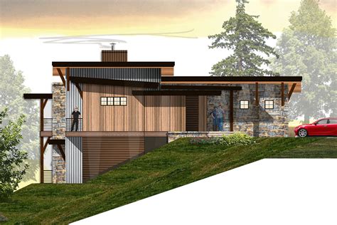 3-Bed Contemporary House Plan Ideal for Sloped Lot - 18883CK | Architectural Designs - House Plans