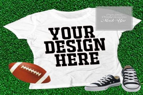 Blank White Football T-Shirt Mockup Graphic by Dynamic Dimensions ...