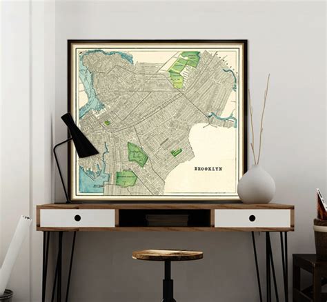 Old Map of Brooklyn Brooklyn Map Restored Detailed Old City - Etsy