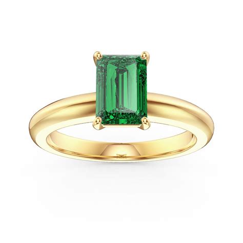 Unity 1ct Emerald cut Emerald Solitaire 9ct Yellow Gold Proposal Ring | Jian London