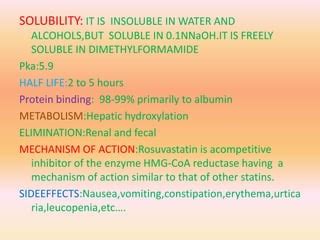 ROSUVASTATIN CALCIUM PPT | PPT