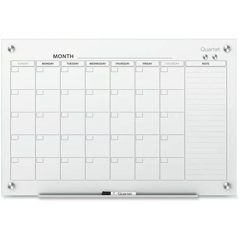 Quartet Infinity Glass Dry-Erase Calendar Board - Monthly - 1 Month ...