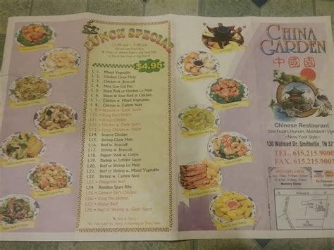 Menu at China Garden restaurant, Smithville, 130 Walmart Dr #100