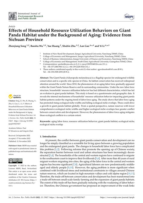 (PDF) Effects of Household Resource Utilization Behaviors on Giant Panda Habitat under the ...