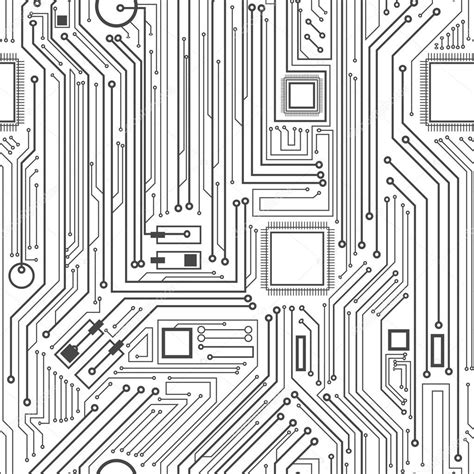 Computer circuit board pattern - vector seamless texture — Stock Vector © widmachka #92448084