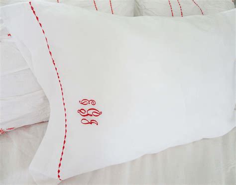 Monogram Standard Pillow Cases with Custom Embroidered Border