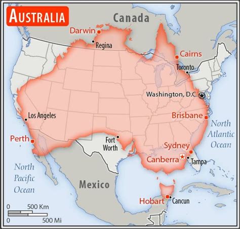 Size Comparison between Australia and the United States | Map ...