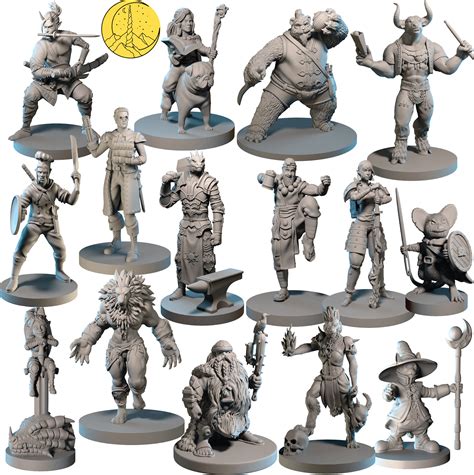 15 Character & NPC Miniatures for DND 28mm I for D&D Miniatures & Dungeon and Dragons Minis for ...