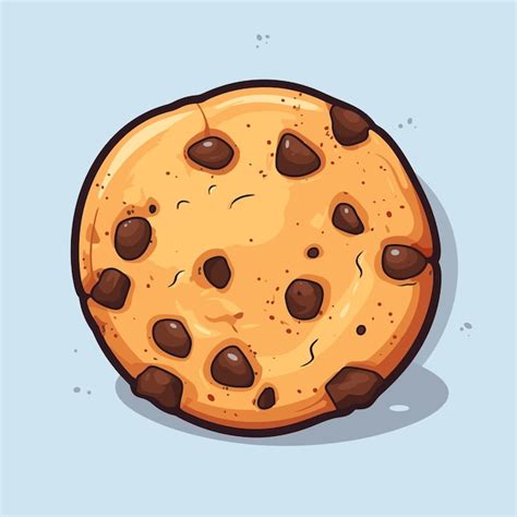 Premium Vector | A chocolate chip cookie on a blue background