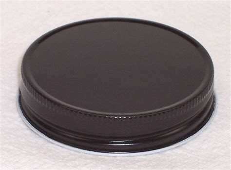 Black Enamel Plastisol Lined Mason Jar Lid fits Standard size jam, jelly and any 70G450 threaded ...