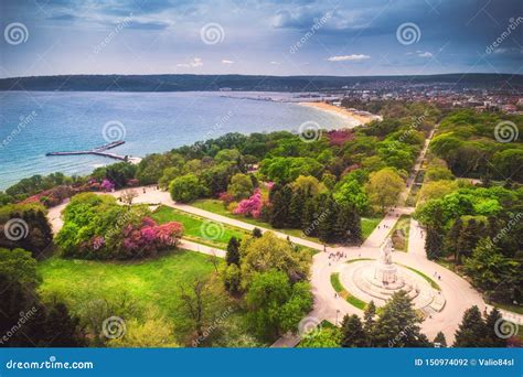 Varna Bulgaria Spring Time, Beautiful Aerial View Above Sea Garden Park ...