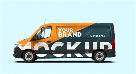 Premium PSD | Mockup of a lateral van isolated