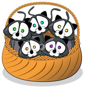 Basket Of Kittens Cartoon Stock Vector | Royalty-Free | FreeImages