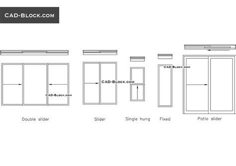 Slider window CAD Block free download