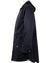 GABICCI VINTAGE Retro Mod Check Lined Fishtail Parka in Navy