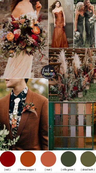 Autumn wedding colors | Fall wedding Palettes