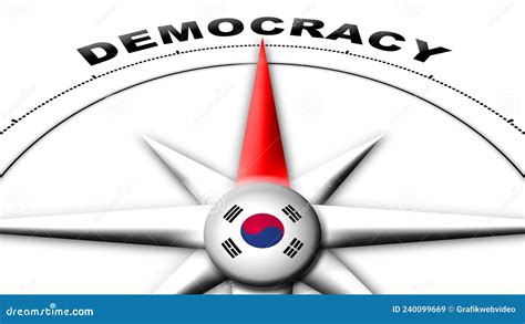 South Korea Globe Sphere Flag and Compass Concept Democracy Titles ...