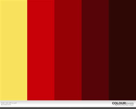 color palette Dark red with a yell | Red color schemes, Red colour ...