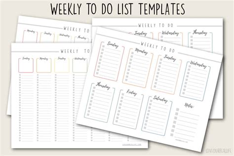 Weekly To Do List Templates-Printable and Easy To Use ⋆ Love Our Real Life