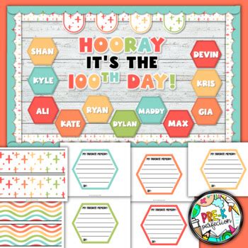 100th Day of School Bulletin Board and Writing Prompt | 100 Memories