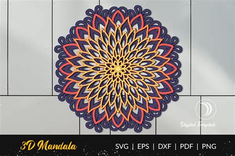 3D Mandala SVG Layered Mandala SVG for Cricut Silhouette - Etsy