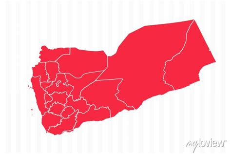 States map of yemen with detailed borders posters for the wall ...