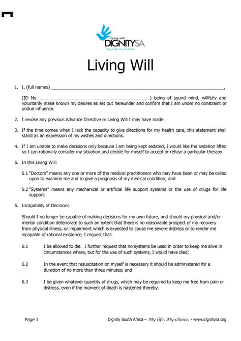 50 Free Living Will Templates Forms ALL STATES – Living Will Forms Free Printable