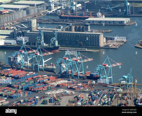 Aerial Photography Liverpool Peel Ports Freeport, Seaforth Stock Photo ...