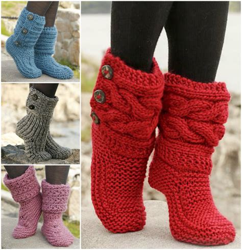 Free Patterns For Knitted Slippers Beginners