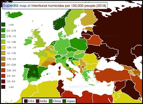 Crime maps of Europe - Europe Guide - Eupedia