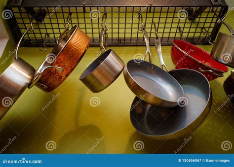 Hanging Pots and Pans stock image. Image of objects - 130656067