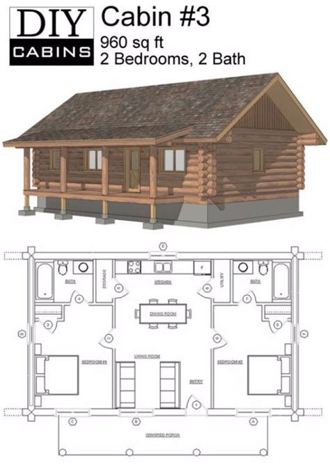 Topmost One Story 4 Bedroom Log Cabin Floor Plans Whimsical – New Home ...