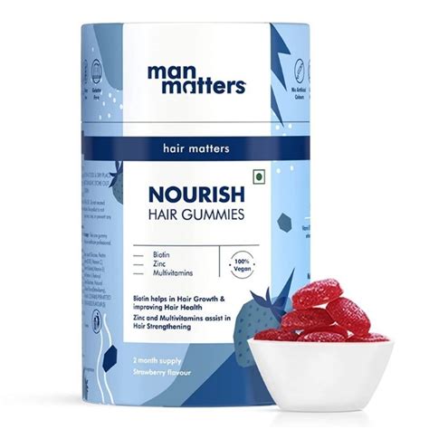 Man Matters Biotin Hair Gummies For Men - Strawberry Flavour Reviews Online | Nykaa