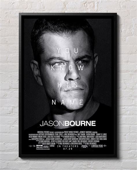 Jason Bourne Matt Damon 2016 Movie Poster 24"x36" Borderless Glossy 16071 | eBay