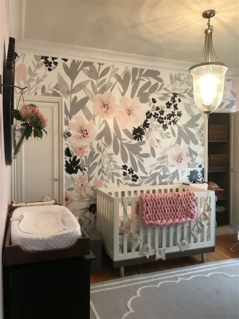 Baby Ella Baby girl nursery inspiration Floral wallpaper | Girls room ...