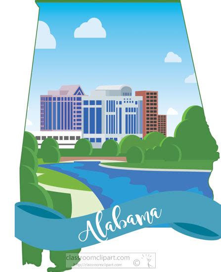 Alabama State Clipart - state-alabama-map-shape-with-city-clipart ...