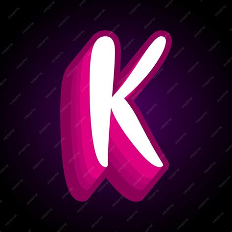 Premium Vector | A pink letter k with a black background