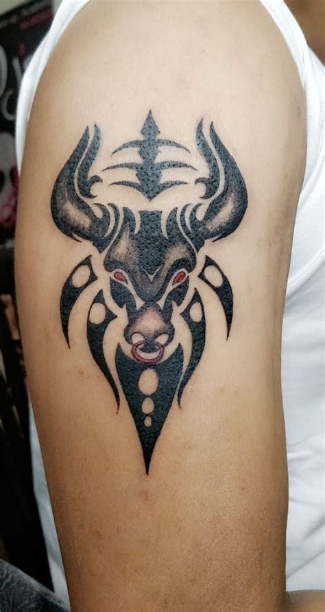 Taurus Bull Arm Tattoo Design