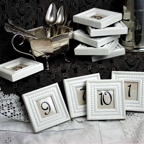 15 White Mini Table Numbers Wedding and Events Table Decor | Wedding table numbers, Wedding ...