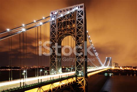 George Washington Bridge At Night Stock Photo | Royalty-Free | FreeImages