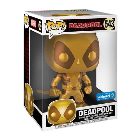 Funko POP! Marvel: Deadpool - 10" Deadpool w/Swords (Gold) (Metallic ...